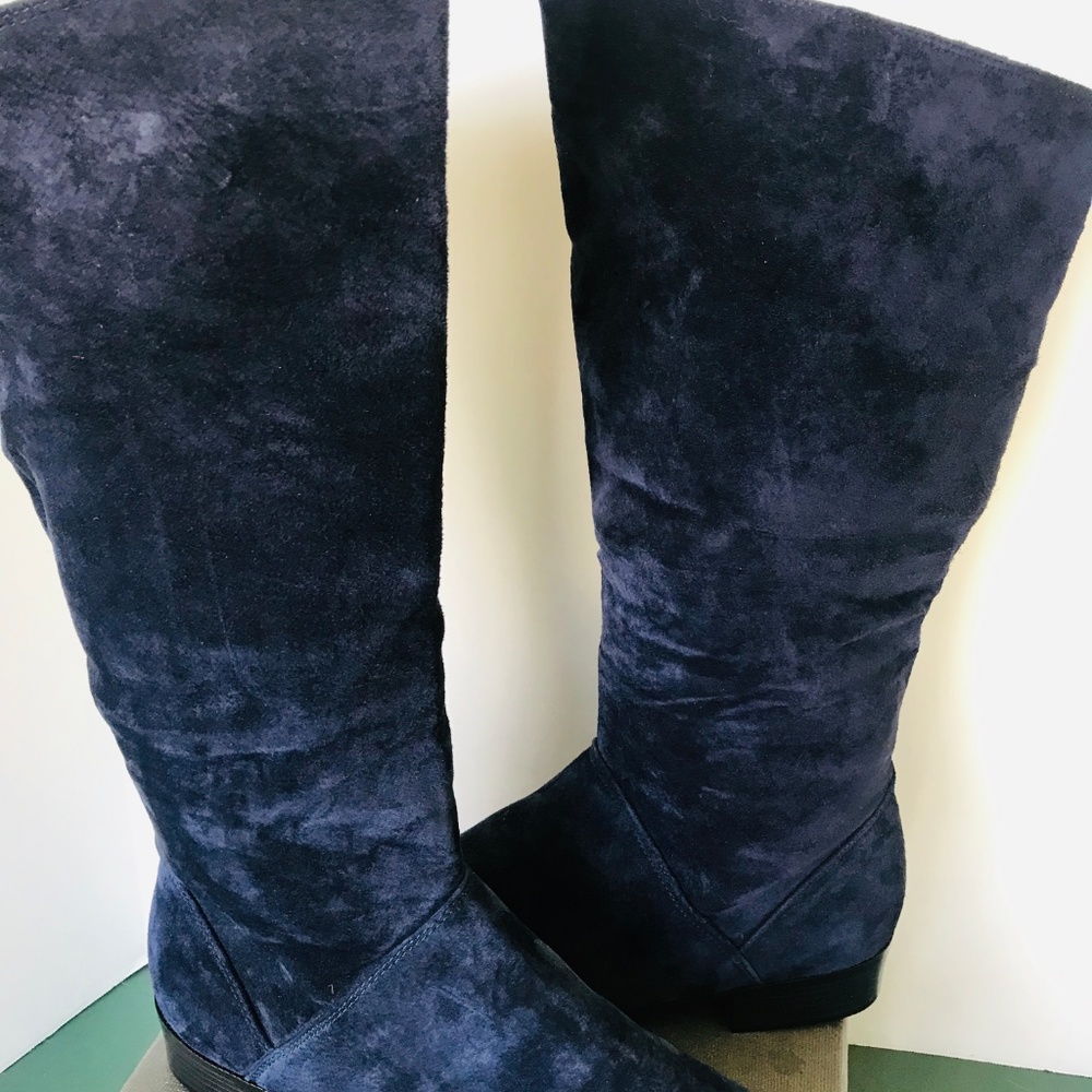 AJ Valenci Blue Suede Leather Boots - Size 10 - Picture 4 of 7